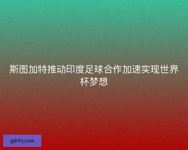 斯图加特推动印度足球合作加速实现世界杯梦想